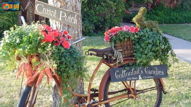 Цветник из старого велосипеда. Интересные идеи для оформления. смотреть онлайн