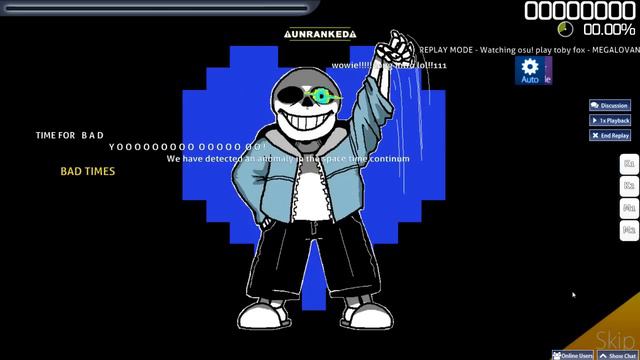 Osu! Undertale songs! - Megalovania (Asdf mode) (Double Speed) (Auto) смотреть онлайн