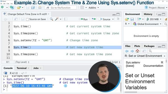 Change Default Time Zone in R (2 Examples) | Sys.timezone() & Sys.setenv() Functions | CEST to GMT смотреть онлайн