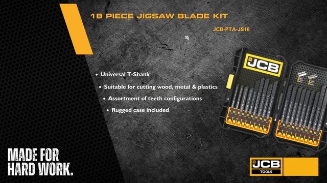 The JCB Tools 18 Piece Jigsaw Blade Kit - PTA-JS18 Stills Specs смотреть онлайн