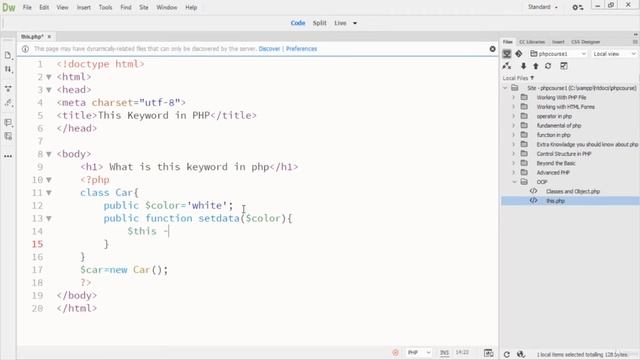 11. PHP $this Keyword | Learn Complete Web Development Course Using PHP/MySQL смотреть онлайн