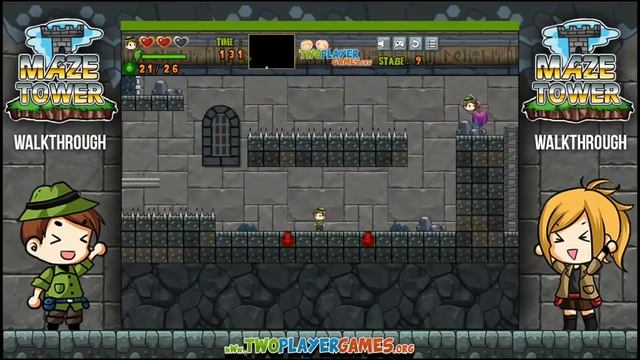 Maze Tower Game  Walkthrough - (2 PLAYER ARCADE)