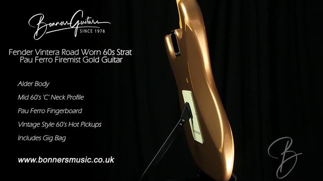 Fender Vintera Road Worn 60s Strat Pau Ferro Firemist Gold Guitar смотреть онлайн