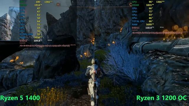 Ryzen 3 1200 OC vs Ryzen 5 1400 Gaming Performance - Tested 10 games смотреть онлайн