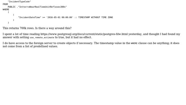 postgres_fdw performance is slow смотреть онлайн