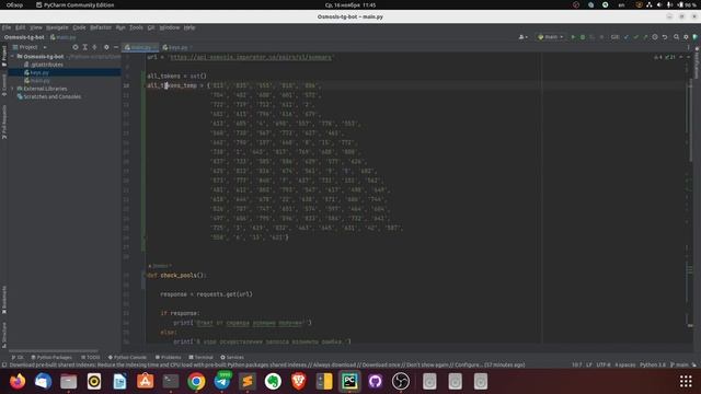 Бот для мониторинга новых пулов ликвидности в Osmosis DEX - небольшой Telegram бот на Python смотреть онлайн
