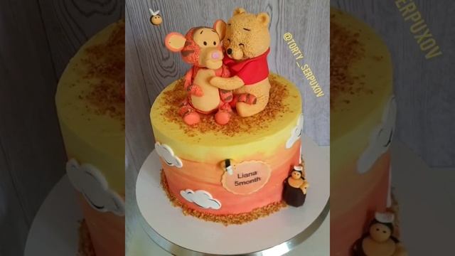 Торт Винни пух с фигурками из мастики, ручная лепка. #Виннипух смотреть онлайн