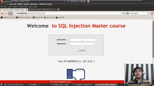 Udemy SQL Injection Master Course Lecture 32 Header Injecton by tamperdata at challenge solution 16 смотреть онлайн