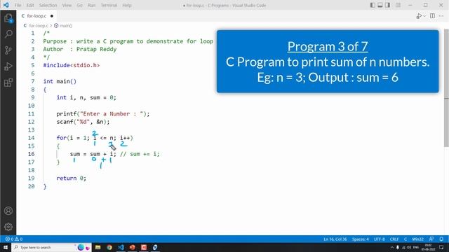 for loop in C Telugu | c programming | Program 38 смотреть онлайн