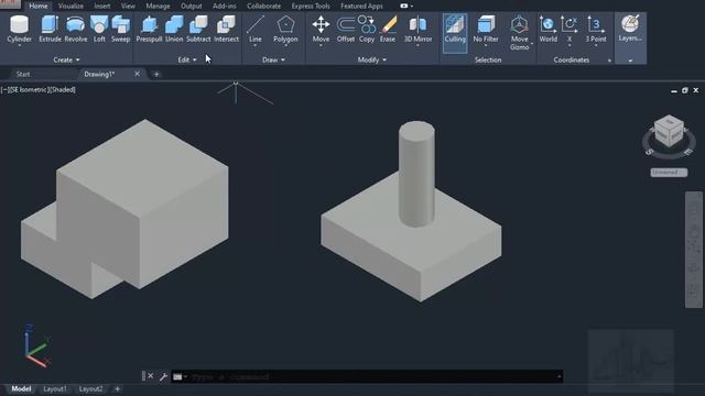 Operasi Boolean di AutoCAD смотреть онлайн