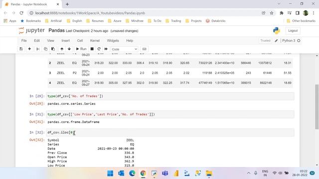 Fetching rows and columns by using iloc and loc смотреть онлайн