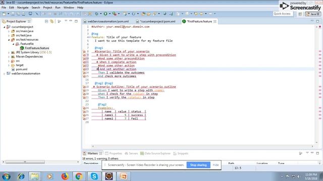 Part.3 Cucumber feature file Scenario Creation смотреть онлайн