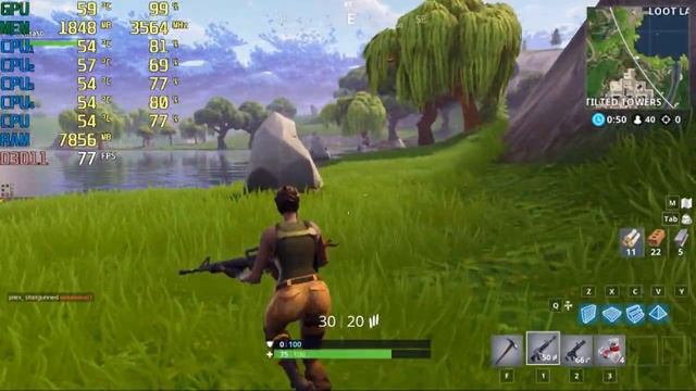 Fortnite - GTX 1050 2GB - i3 6100 - 900p - benchmark смотреть онлайн