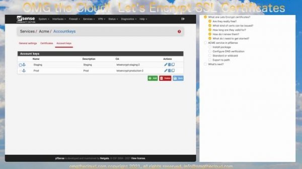 pfSense setup ACME Lets Encrypt