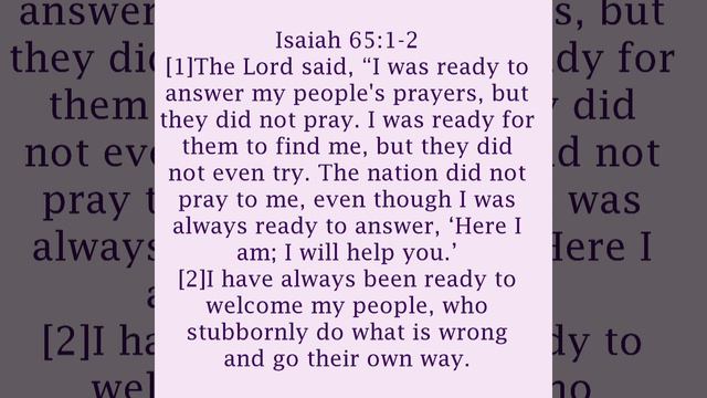 Reading: Isaiah 65:1-2 смотреть онлайн
