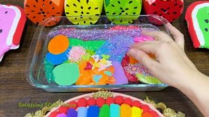 АРБУЗНЫЙ СЛАЙМ! Смешиваем случайным образом в ПРОЗРАЧНЫЙ СЛАЙМ! Расслабляющее видео со слаймом