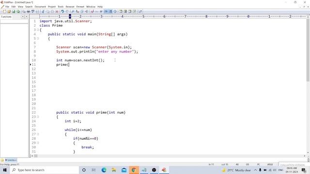 Prime number by using method in java смотреть онлайн