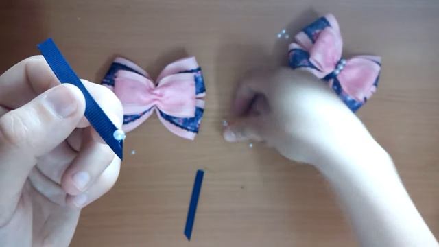 DIY бант заколка из лент канзаши / Hair Clips Ribbon Kanzashi