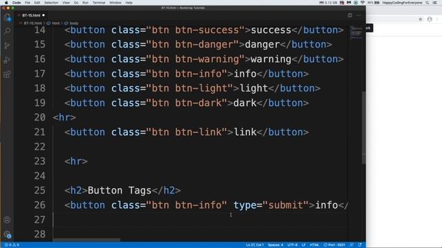 Bootstrap Tutorial 16 - Buttons - 1 - Bootstrap tutorial for beginners смотреть онлайн
