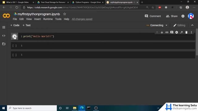 Writing Python Program in Google Colab (Hindi) | The Learning Setu смотреть онлайн
