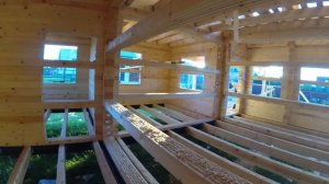 Дом из сухого профилированного  бруса на свайном фундаменте