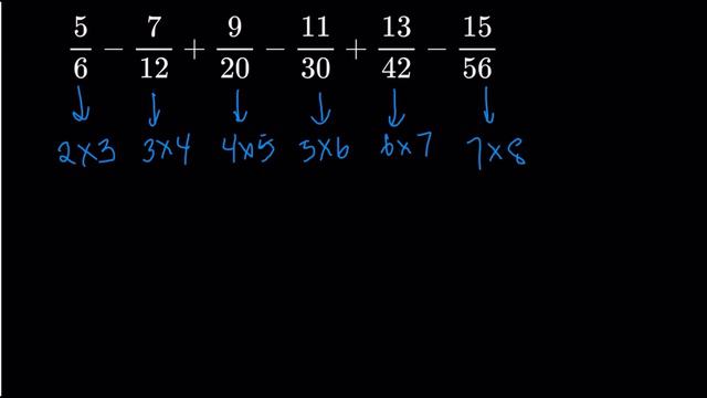 [PMO] 5/6 - 7/12 + 9/20 - 11/30 + 13/42 - 15/56 || Elementary Math / High School Math смотреть онлайн