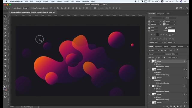 How to Design Abstract Gradient Background for Website in Photoshop | Tutorial смотреть онлайн