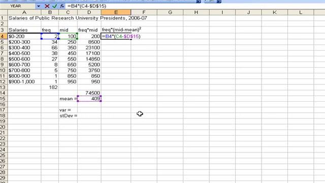 Calculating variance and standard deviation using Excel смотреть онлайн