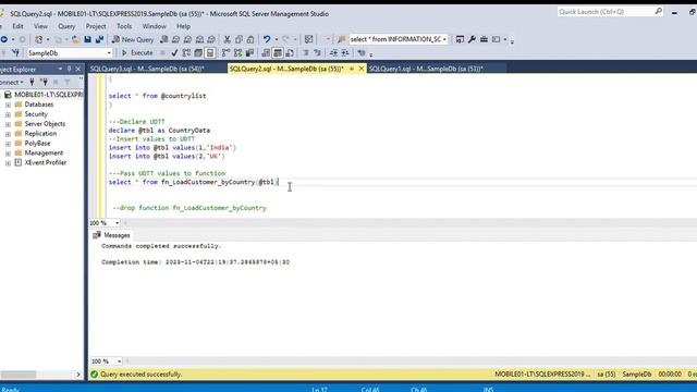 How to use User defined Table type in User defined functions in sql смотреть онлайн