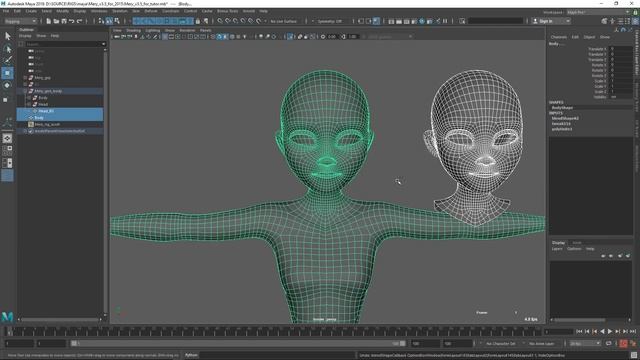 Separate head for blendshapes in Maya [RUS] смотреть онлайн