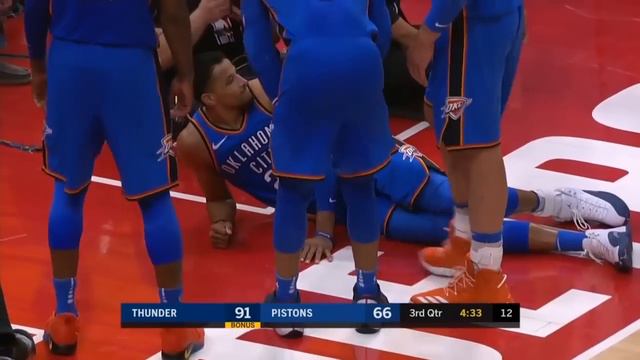 Andre Roberson Ruptures Patellar Tendon In Scary Injury Against Pistons! смотреть онлайн