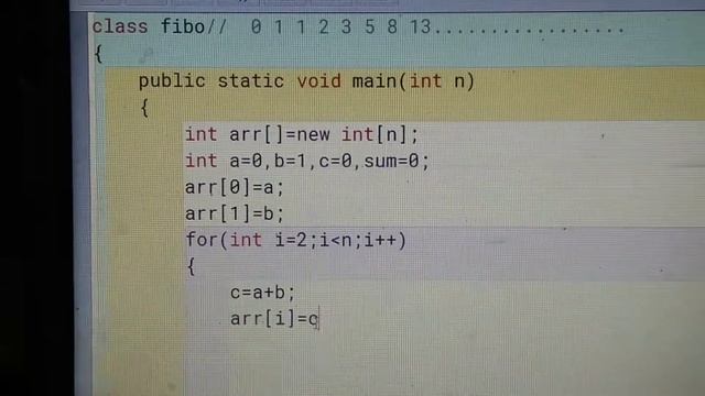 Fibonacci Series Program in Array смотреть онлайн