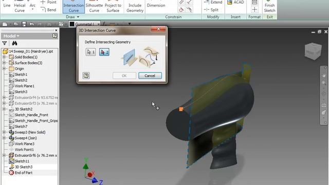 Autodesk Inventor Tips & Tricks - Sweep Using Guide Path and Guide Surface смотреть онлайн
