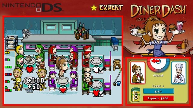 Diner Dash: Sizzle & Serve (Nintendo DS) - 1080p60 HD Walkthrough Part 5 - Seafood, Level 1 to 5 смотреть онлайн