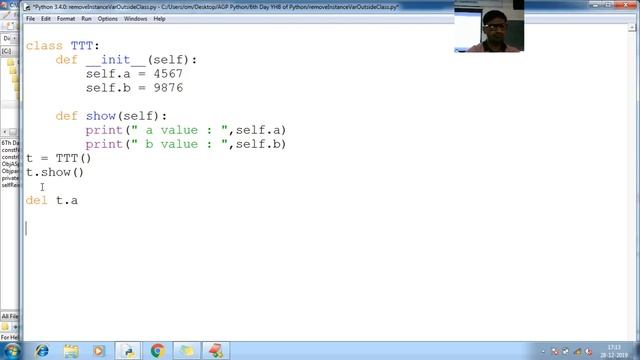 163 Python Removing non static instance variables to the class from outside class Python Programmi смотреть онлайн