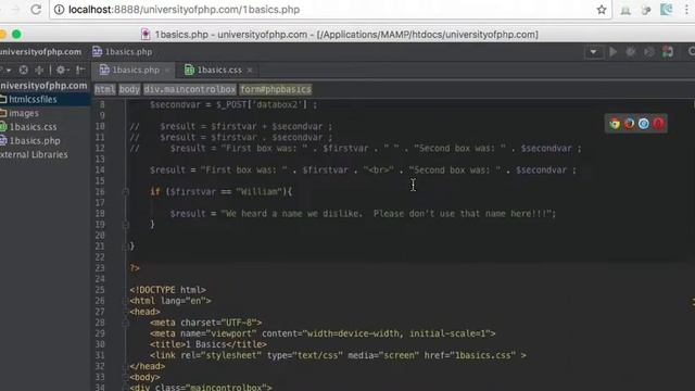 2 - PHP Basics, variables in php, how to create a form in php смотреть онлайн