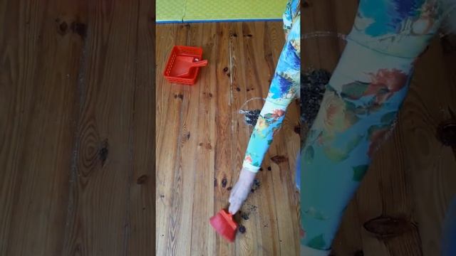 Подметание мусора на полу. От 2х лет. смотреть онлайн