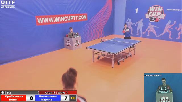 Оробинская Юлия 3-1 Литовченко Марина Турнир Восток 4 WINCUP 05.04.21 Прямая трансляция Зал1 смотреть онлайн