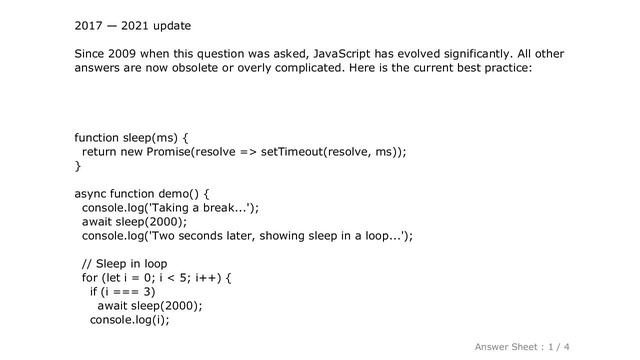 JavaScript : What is the JavaScript version of sleep()? смотреть онлайн