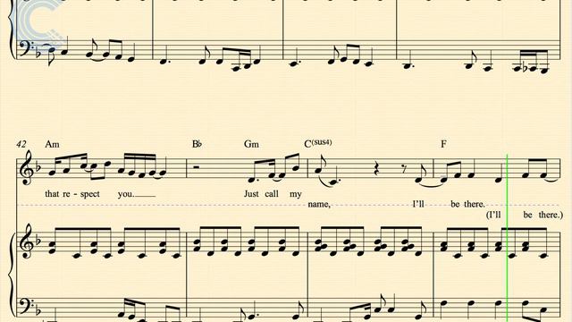 Piano - I'll Be There - The Jackson 5 - Sheet Music, Chords, & Vocals смотреть онлайн