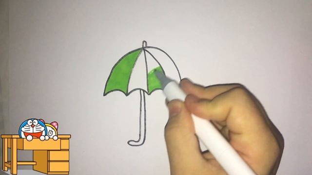 Drawing umbrella for children :Bolalar uchun soyabon rasm chizish :Рисование зонтик для детей смотреть онлайн