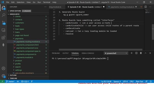 Angular 10 Tutorial #48 - Route Guards in Angular | Angular 10 Tutorial For Beginners смотреть онлайн