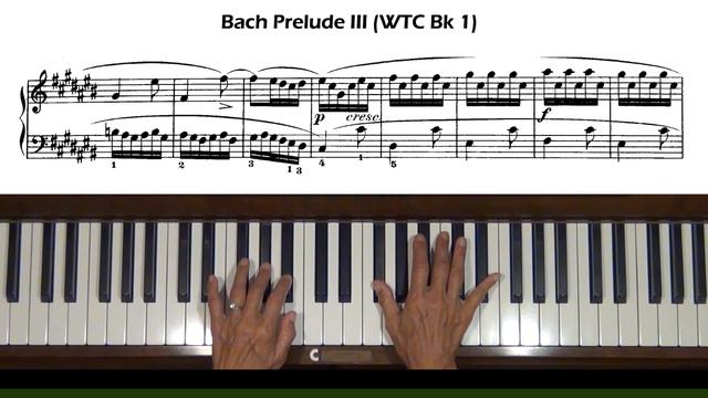 Bach Prelude No. 3 in C-sharp Major BWV 848 (WTC Bk 1) Piano Tutorial смотреть онлайн