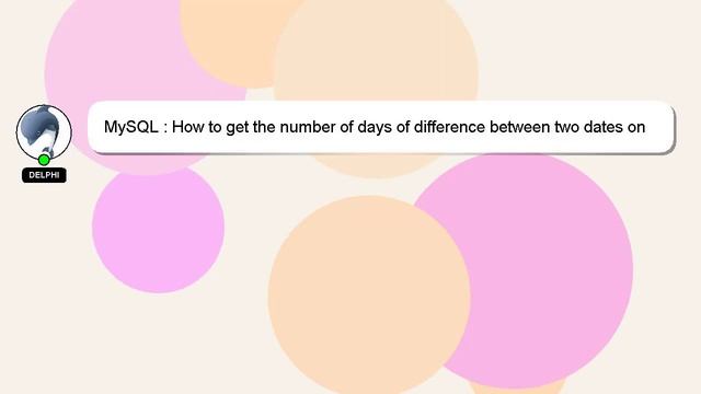 MySQL : How to get the number of days of difference between two dates on MySQL? смотреть онлайн