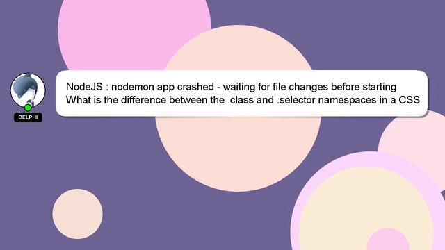 NodeJS : nodemon app crashed - waiting for file changes before starting смотреть онлайн