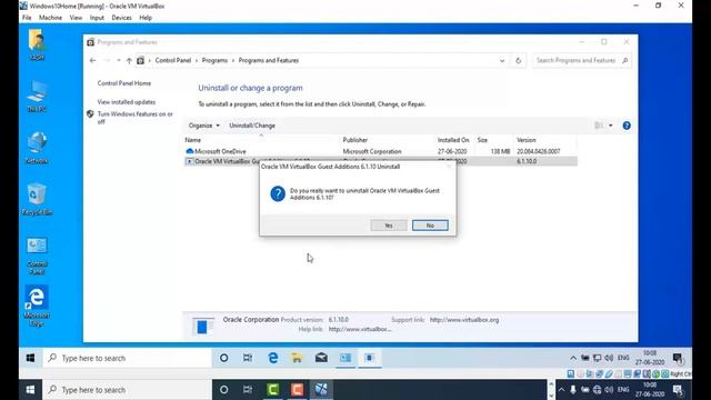 VIRTUALBOX:- UNINSTALL VIRTUALBOX GUEST ADDITIONS FROM VIRTUAL MACHINE