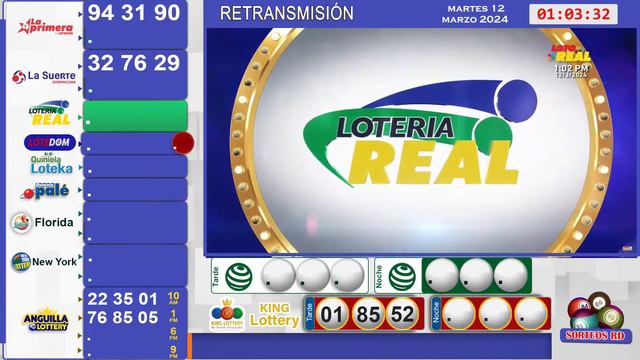 Lotería Real EN VIVO 📺│martes 12 de marzo 2024 – 12:55 PM смотреть онлайн