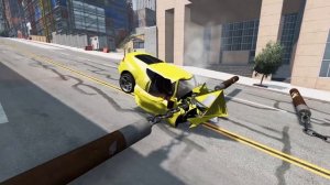 Ниндзя и Огромные Нунчаки против машин! Гоша и Чич крушения машин в игре Beamng drive