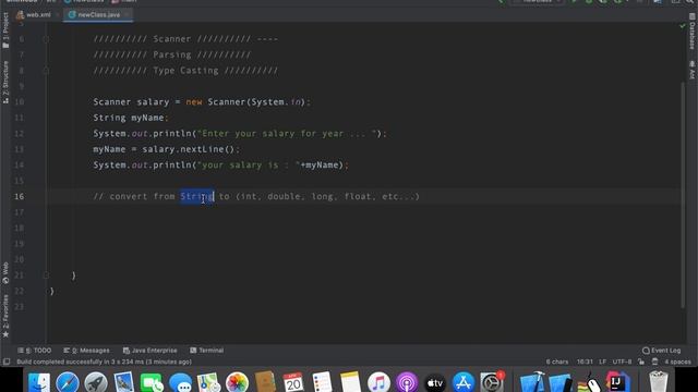 Scanner user input, Parsing, Type Casting смотреть онлайн
