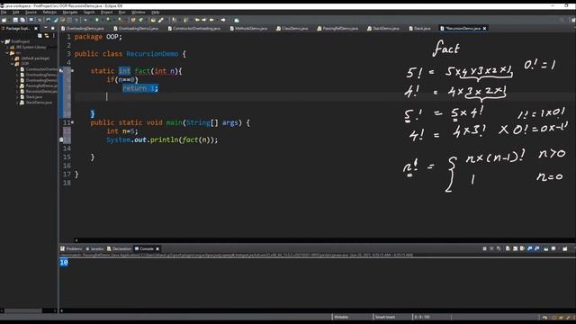 Java Recursion with factorial program example | Java Course in Tamil | Logic First Tamil смотреть онлайн